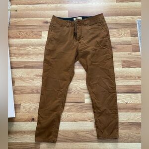 Democracy Ab Technology Skinny Jeans Pants Sz 12 Brown Ankle Pockets Stretchy -
